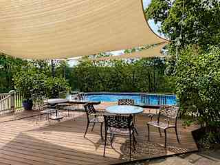 Backyard pool and deck