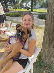 My longest term dog sitting relationship was with this beautiful boxer girl named Sadie !