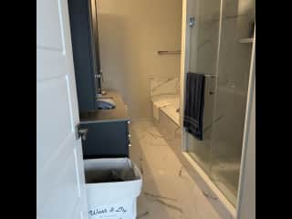 Master bath with jet tub and shower