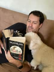 Molly loves to join in, but I'm not sure she really understood Murakami.