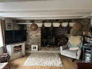Sitting room with woodburner