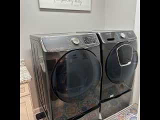 Washer/Dryer, supplies located in the mud room.