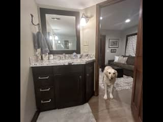 In-law suite bathroom & Fletch!