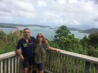 Biking in the Philippines with my husband.