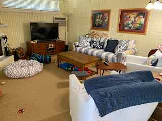 Play room and den.  I have several streaming services, including Netflix, Apple TV, Hulu and Amazon prime