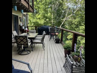 Main floor deck with grills.