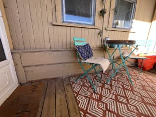 Our third floor walk-up balcony