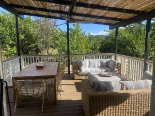 Large back Lani (deck) with outdoor dining and grill