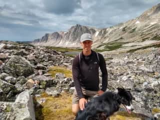 My Dad's Border Collie, Buca. He loves to hike in the mountains of Wyoming.