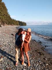 Family time on French beach