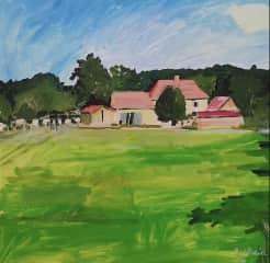 Our farm house. A painting made by my husband Barnaby.