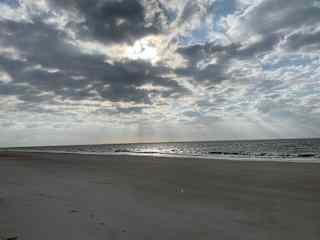 Our private beach in the morning