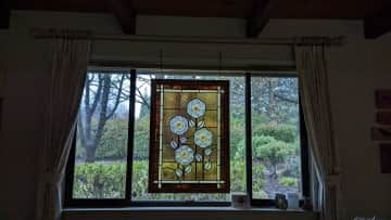 Stained glass window by regional artist Mickey Abbey