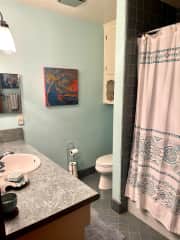 Guest bathroom with tub/shower