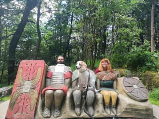 With Millie the Beagle in Stirling, Scotland