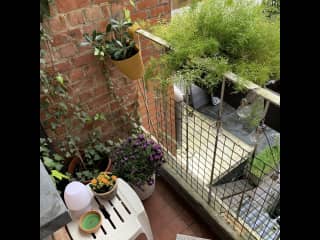 The small balcony is connected to the kitchen.