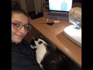 When your sewing assistant has paws and zero sense of personal space.