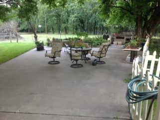 Back patio table and chairs