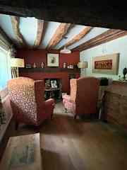 Our snug with a log burner.