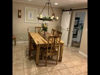 Dining room just off the kitchen.