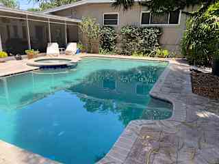 Pool area the pool is maintained weekly by a pool service.