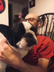 With dad !