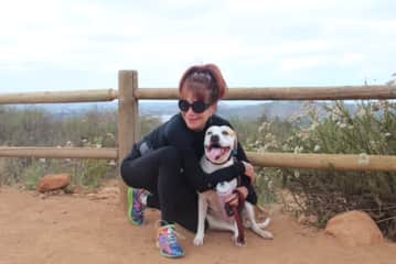 With my son's dog, Iris!