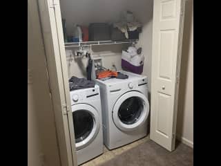 washer and dryer upstairs