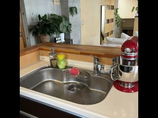 Large sink and stand mixer