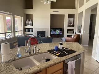 Kitchen into Family Room