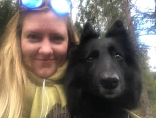 Lovely Lucy and I hiking near Oslo!