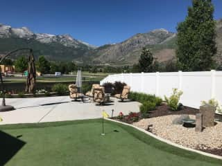 Backyard patio area