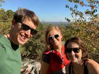 Hiking on Sugarloaf in Frederick, Maryland with our friend Jenny