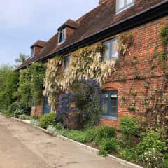 500yr old brick barn at the end of a quiet lane
