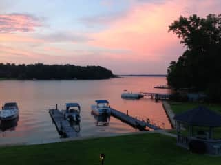 Sunset water view from the outside deck