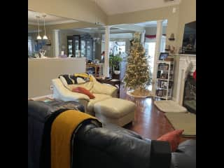 Living room viewed from hallway to spare rooms