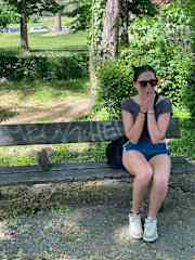 Molly’s reaction when she sees any animal ever!! In this pic, a cute squirrel in Turin, Italy