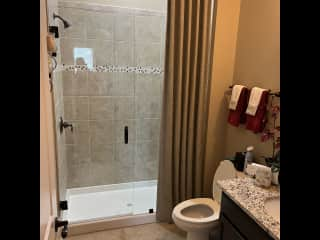 Full Bath right next to the second floor bedroom with Murphy bed.