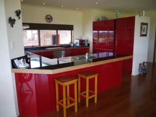 a fabulous kitchen, and very easy to work in with a great view