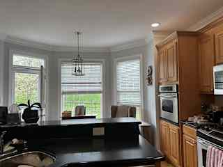 Kitchen looking out to backyard