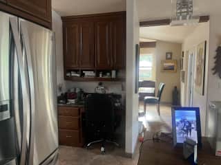 Desk area in kitchen