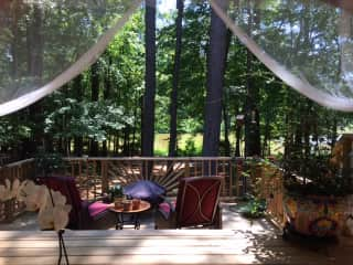 The fantastic lake view from our back deck