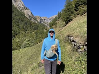 For longer hikes, she can get tired, so we carry her in a sling. She prefers the sling when walking in a city.