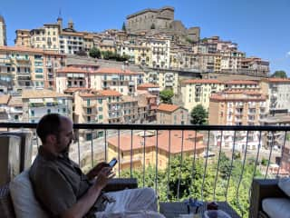 Sitting on the terrace