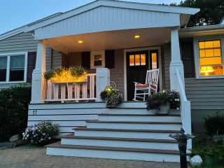 Cozy front porch facing SE with early morning sun & afternoon sea breezes