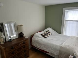 Guest room with plenty of space for your things in the dresser and closet