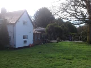 Patio and back of cottage