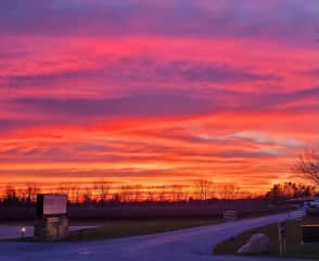 Sunsets in the winery across the road