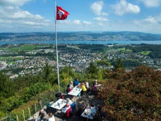 A short hike to this tea house, which overlooks the lake and city.