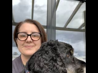 A picture of Jake and myself, on a house sit in Wales.